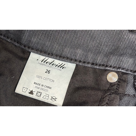 Melville Boyfriend Jeans Black Wash Distressed Denim Sz 26"(Fits 28") Indie Y2k - Picture 4 of 9